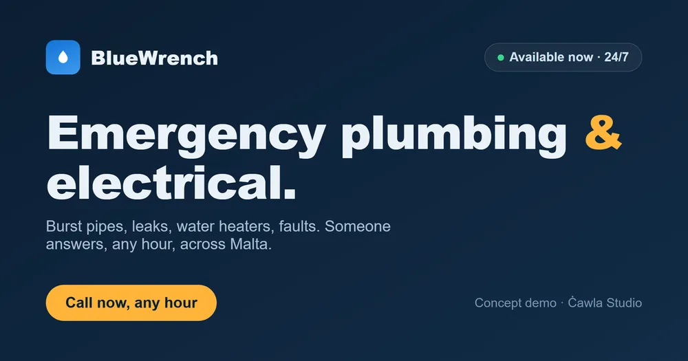 BlueWrench website preview